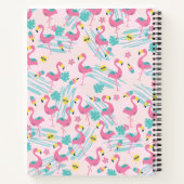 Schattige Grappig Flamingo Roze Blush Tropisch Pat Notitieboek (Achterkant)