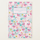 Schattige Grappig Flamingo Roze Blush Tropisch Pat Planner (Voorkant)