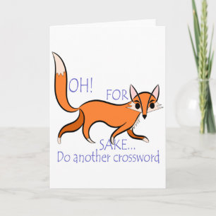 Schattige grappig Fox-citaat om kruiswoordliefhebb Kaart