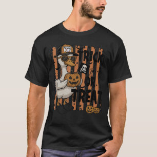 Schattige Grappig Gekke Gans Trick or treat Duck P T-shirt