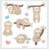Schattige Grappig Gekke Sleepy Sloth Sticker (Vel)