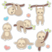 Schattige Grappig Gekke Sleepy Sloth Sticker (Voorkant)