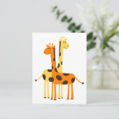 Schattige grappig Giraffe paar Briefkaart (Staand voorkant)