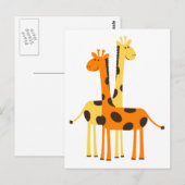 Schattige grappig Giraffe paar Briefkaart (Voorkant / Achterkant)
