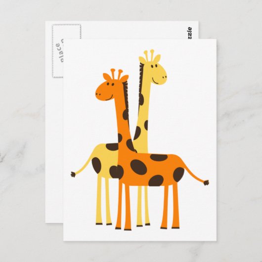 Schattige grappig Giraffe paar Briefkaart (Voorkant / Achterkant)