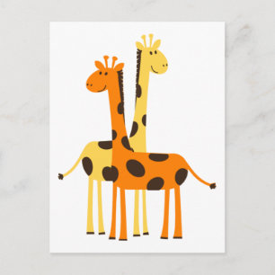 Schattige grappig Giraffe paar Briefkaart