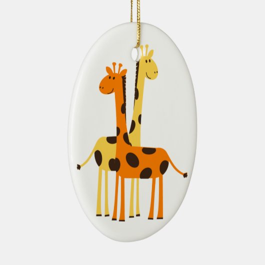 Schattige grappig Giraffe paar Keramisch Ornament (Rechts)