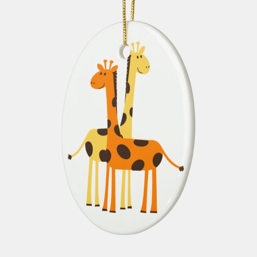Schattige grappig Giraffe paar Keramisch Ornament (Links)