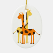 Schattige grappig Giraffe paar Keramisch Ornament (Voorkant)