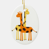 Schattige grappig Giraffe paar Keramisch Ornament (Achterkant)