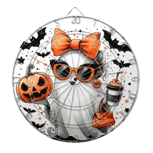 Schattige grappig Halloween spook Dartbord (Voorkant)