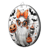 Schattige grappig Halloween spook Dartbord (Voorkant Rechts)