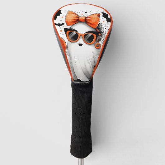 Schattige grappig Halloween spook Golfheadcover (Voorkant)