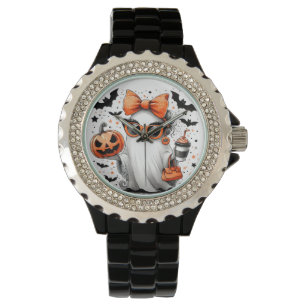 Schattige grappig Halloween spook Horloge