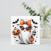 Schattige grappig Halloween spook Kaart (Staand voorkant)