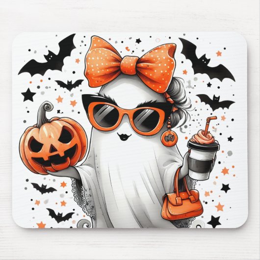 Schattige grappig Halloween spook Muismat (Voorkant)