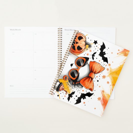 Schattige grappig Halloween spook Planner (Display)