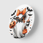Schattige grappig Halloween spook Ronde Klok (Hoek)