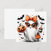 Schattige grappig Halloween spook Save The Date (Voorkant / Achterkant)