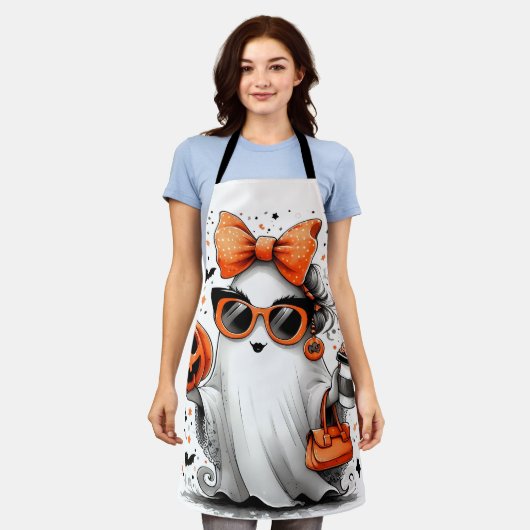 Schattige grappig Halloween spook Schort (Gedragen)