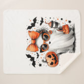 Schattige grappig Halloween spook Sherpa Deken (Voorkant (horizontaal))