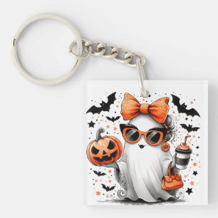 Schattige grappig Halloween spook Sleutelhanger