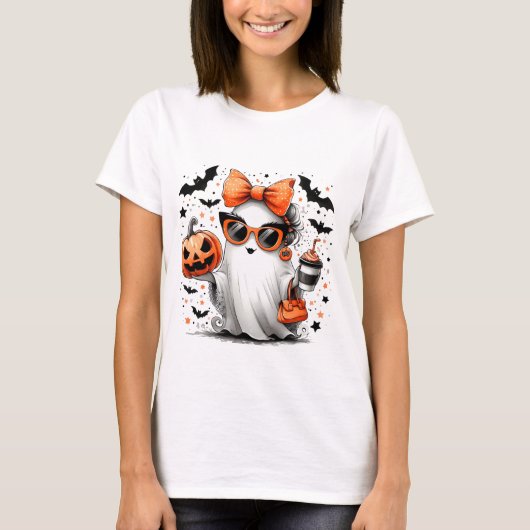 Schattige grappig Halloween spook T-shirt (Voorkant)