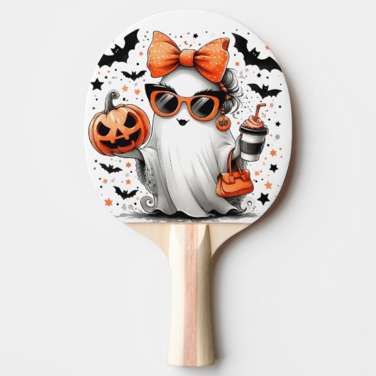 Schattige grappig Halloween spook Tafeltennisbatje (Voorkant)