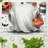 Schattige grappig Halloween spook Theedoek (Gevouwen)