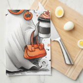 Schattige grappig Halloween spook Theedoek (Quarter Fold)