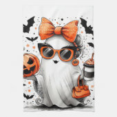 Schattige grappig Halloween spook Theedoek (Verticaal)