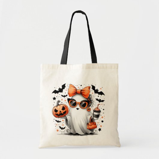 Schattige grappig Halloween spook Tote Bag (Voorkant)