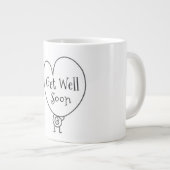 Schattige Grappig Hart Verhogende Karakter Wordt B Grote Koffiekop (Voorkant rechts)