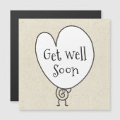 Schattige Grappig Hart Verhogende Karakter Wordt B Magnetische Uitnodiging (Voorkant / Achterkant)