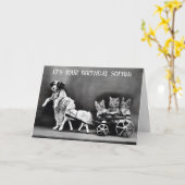 Schattige Grappig Hond Kat Pony Verjaardag Kaart (Gele Bloem)