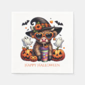 Schattige Grappig Hoogland Koe Halloween Party Servet (Voorkant)