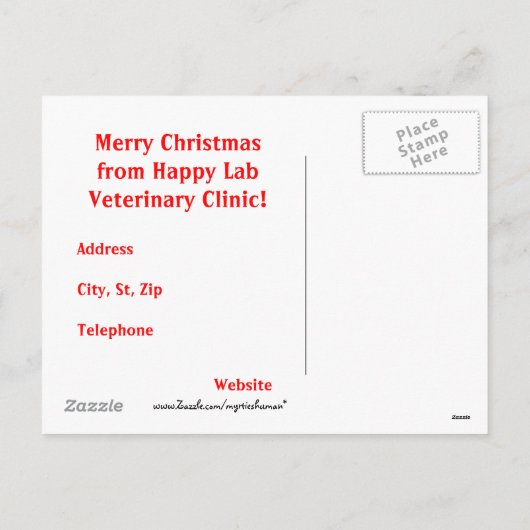 Schattige/Grappig Huisdier Zakelijke Vakantie Clie Feestdagenkaart (Achterkant)
