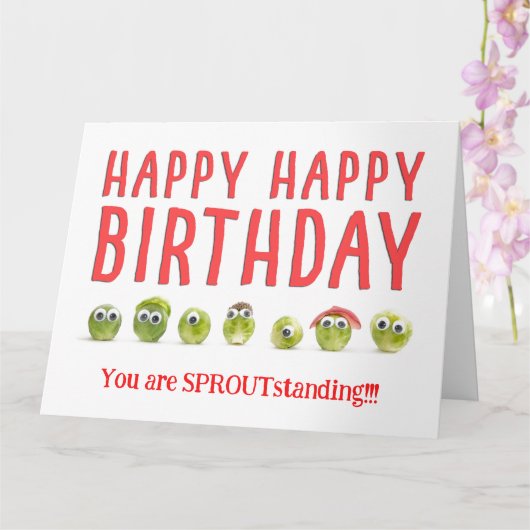 Schattige grappig je bent SPROUTstanding verjaarda Kaart (Orchidee)