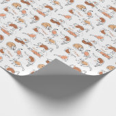 Schattige Grappig Kat Retro Kerstpatroon Cadeaupapier (Hoek)