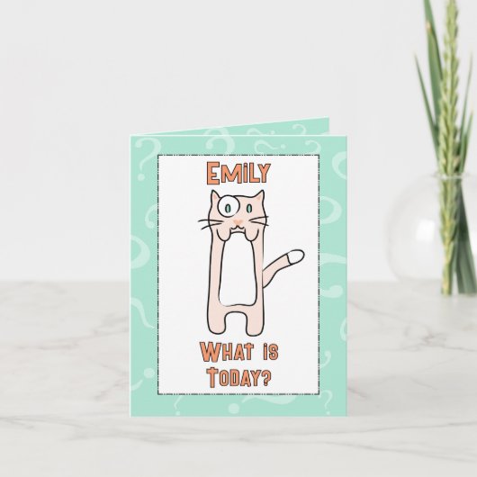 Schattige Grappig Kawaii Cat Cartoon Budget Verjaa Kaart (Voorkant)