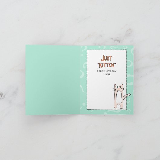 Schattige Grappig Kawaii Cat Cartoon Budget Verjaa Kaart (Binnen)