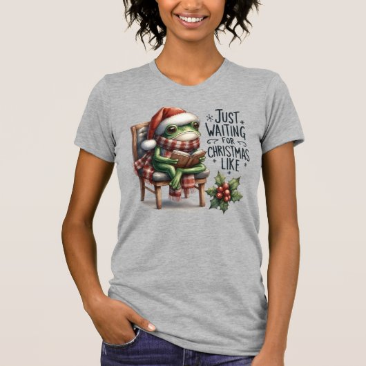  Schattige Grappig Kerst Kikker-Dier Kerst T-shirt (Voorkant)