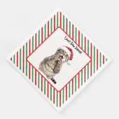 Schattige Grappig Kerst Kitten Kat Papier Servet (Hoek)