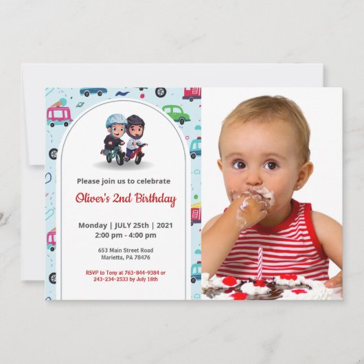 Schattige grappig | Kinder fotoverjaardag Kaart (Voorkant)