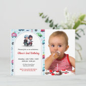 Schattige grappig | Kinder fotoverjaardag Kaart (Staand voorkant)