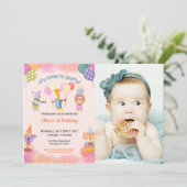 Schattige grappig | Kinder fotoverjaardag Kaart (Staand voorkant)