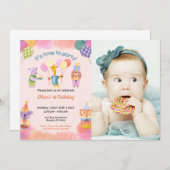 Schattige grappig | Kinder fotoverjaardag Kaart (Voorkant / Achterkant)