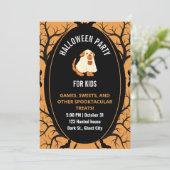 Schattige Grappig Kinder Halloween Party Zwart Sin Kaart (Staand voorkant)