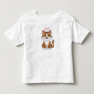 Schattige grappig klein blij Cat Peuter T-Shirt