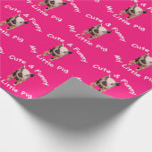 Schattige grappig klein varken kinderen verjaardag cadeaupapier (Hoek)